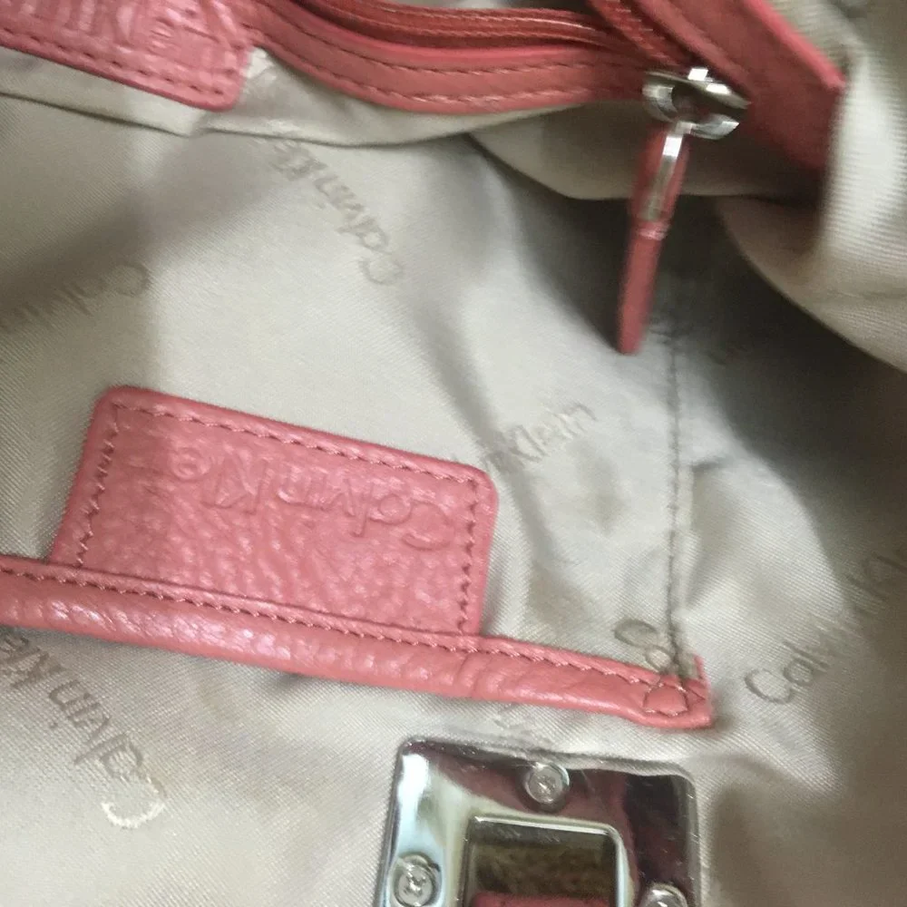 Authentic Calvin Klein Pebbled Leather Shoulder Bag - Picture 9 of 9